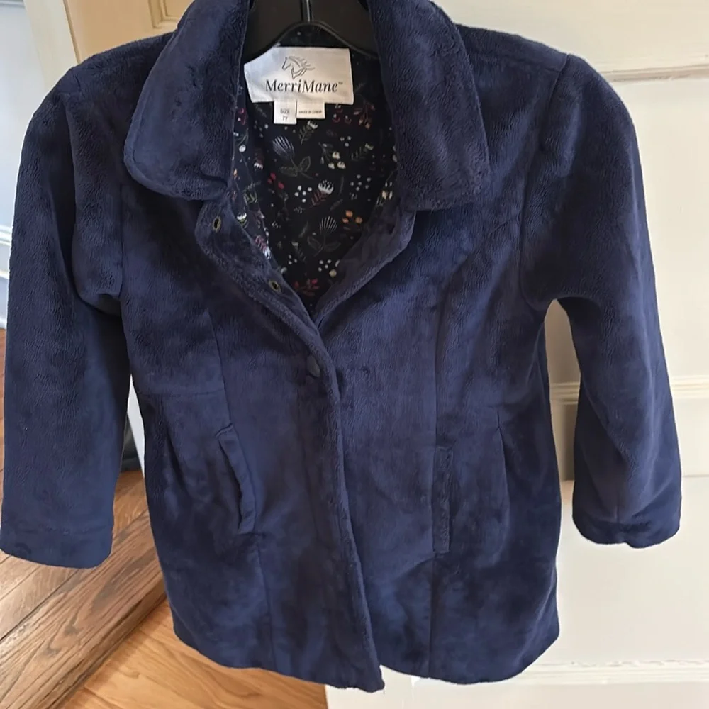 Girls‎ MerriMane Classic Party Coat Plush Navy Blue